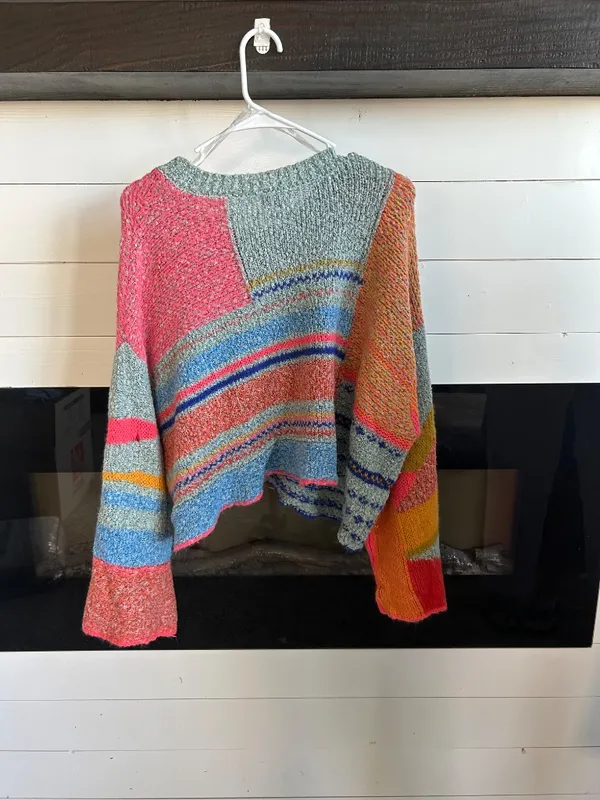 Francesca's Sharlene Mixed Pattern Pullover Sweater - Image 3