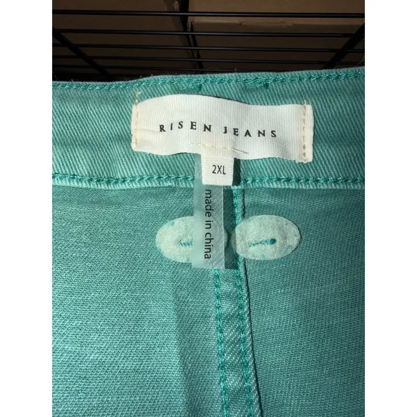 Risen Jeans Jade Green Cargo Pants Wide Leg High Rise NWT 2XL RDP5502X - Image 6
