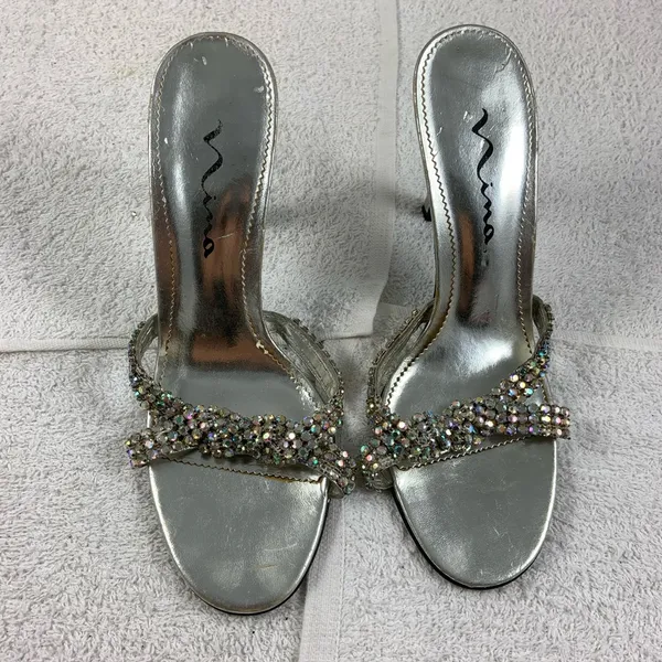Nina 9M Jewel Peep Toe 3” Kitten Heels - Image 2