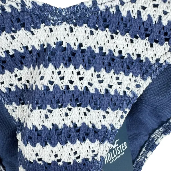 Hollister NWT Blue White Crochet Lined Cheeky Fit Bikini Bottom Women's Size XS - Image 3