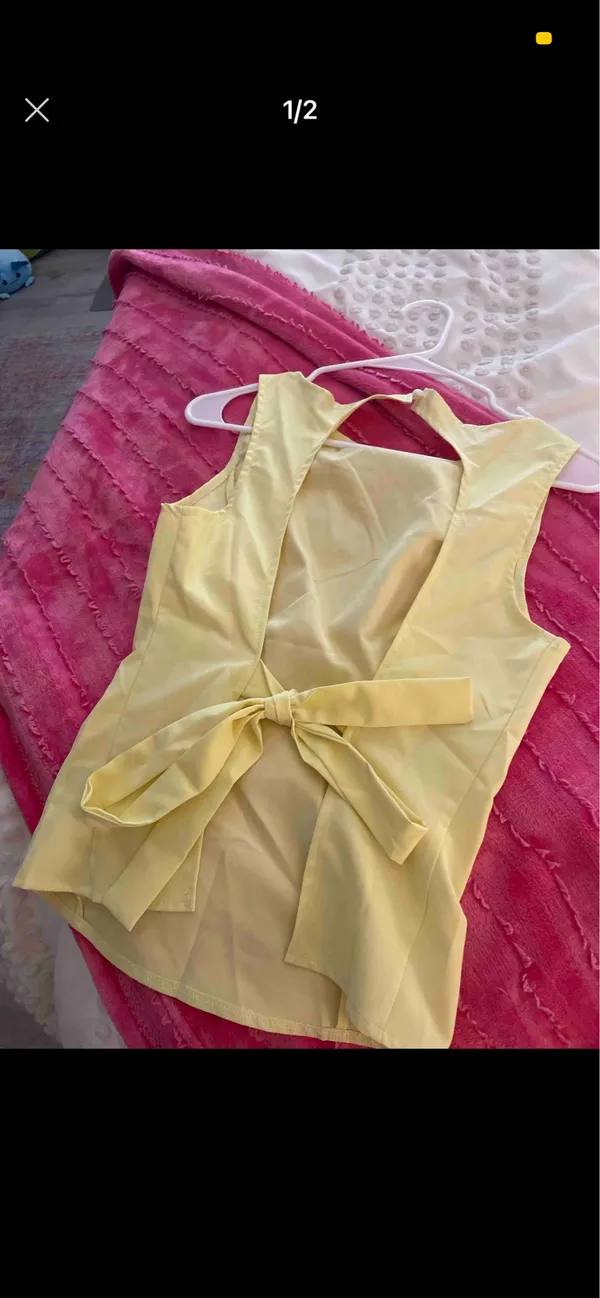 SheIn Yellow backless top - Image 4