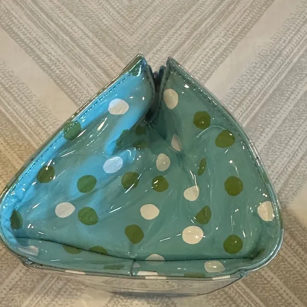 Kate Spade Blue and Green Polka Dot & Brown Striped Cosmetic Bags Set of Two - Image 3