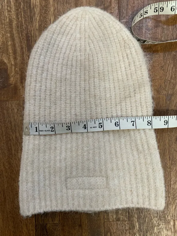 NWT Favorite Daughter The Logo Patch Rib Beanie Tan - Image 6