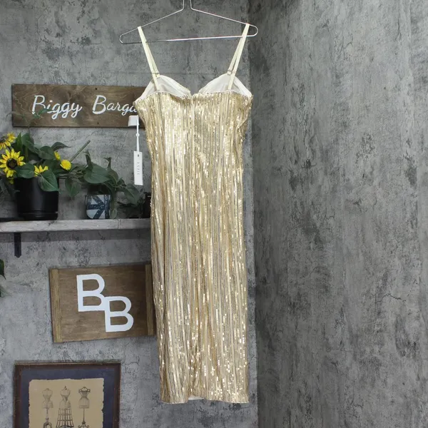 Siena Womens Sequined Midi Dress SATP1740 Gold Yellow 6 - Image 2