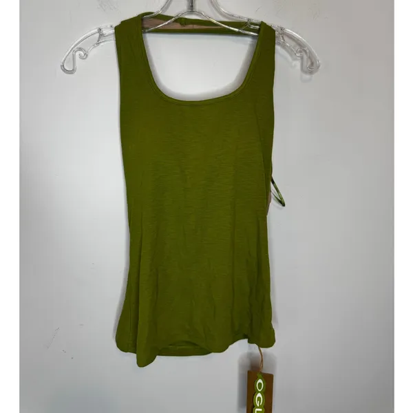 OGL Scoop Neck Side Ruched New Airy Bra Tank Top Peridot Green Size M New - Image 2