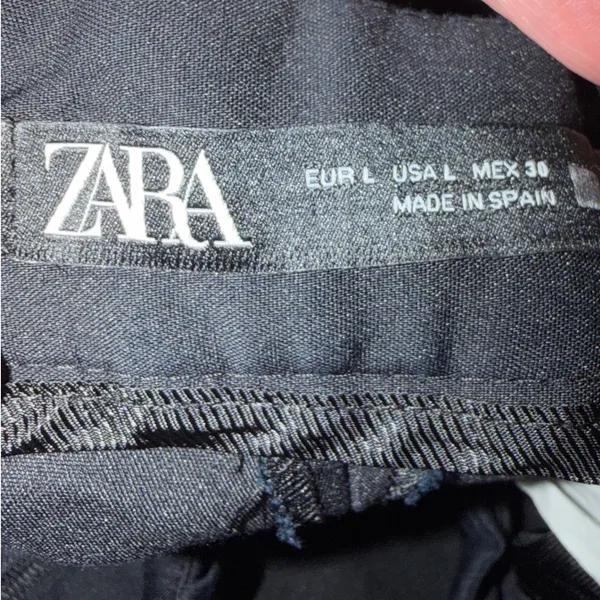 Zara Womens Black Tailored High Waisted Pleated Shorts L - Image 3
