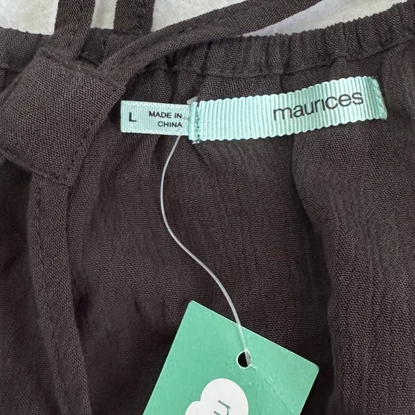 Maurices Tank Top Womens L Black Rayon Embroidered Lightweight Boho Flowy New - Image 5