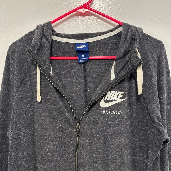 Nike gray Black Zip-Up Hoodie! Size large! - Image 2