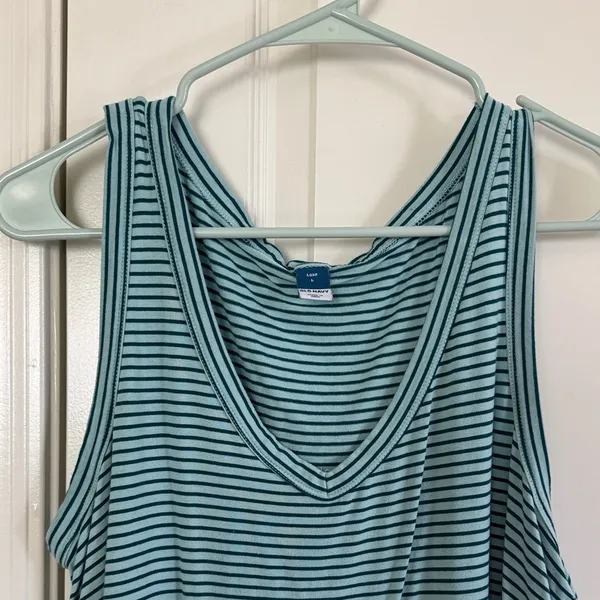 Old Navy Aqua Striped Tank Top / B9 - Image 3