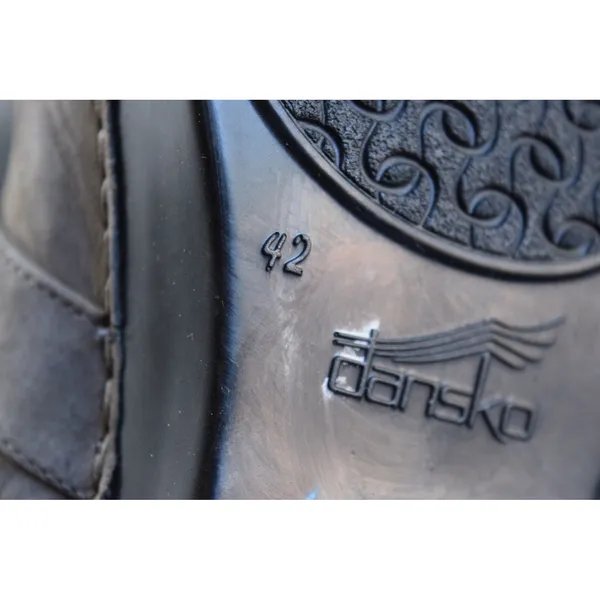 Dansko Leather Clogs Women Size 39 Grey Good Buckle Strap Block Heel Nubuck - Image 10