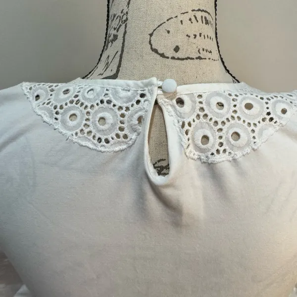 ANNE FONTAINE White Cotton Eyelet Leoncia Top Sz 40 (6-8)‎ - Image 5