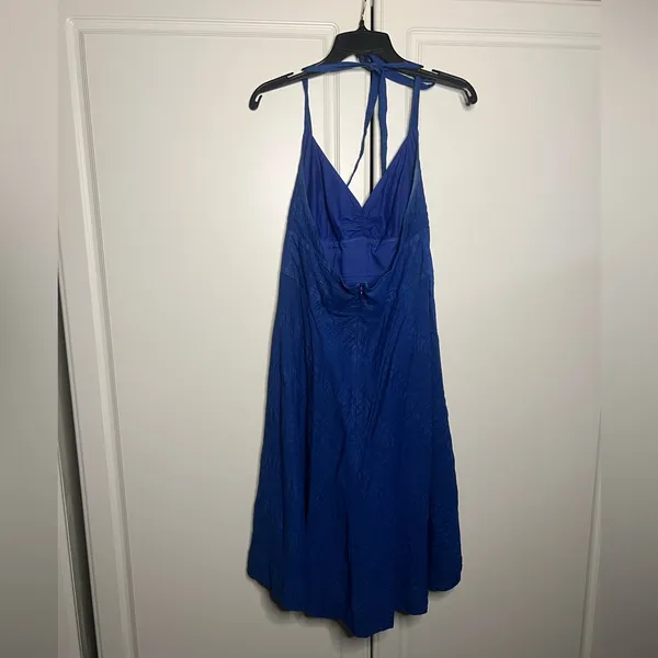 J.Crew 2008 Vintage Cobalt Blue 100% Cotton Halter Midi Dress - Image 8