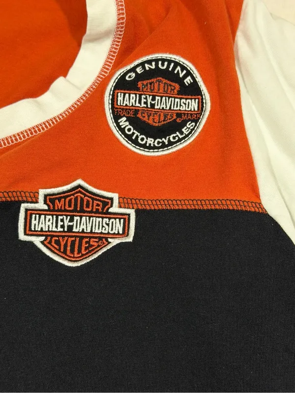 Harley-Davidson Classic Colorblock Henley Women’s Plus Size 2W Black Orange NEW - Image 4