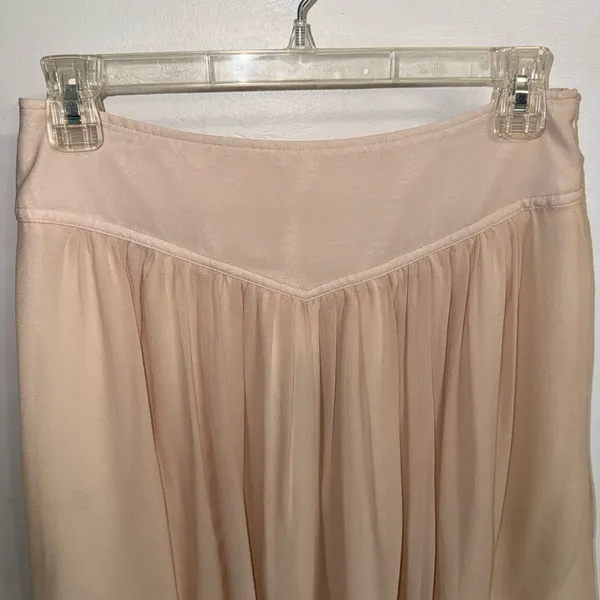 NWT $88 Anthropologie x Odille Pink Chiffon Lined V-Shaped Yoke Waist Skirt 4 - Image 6