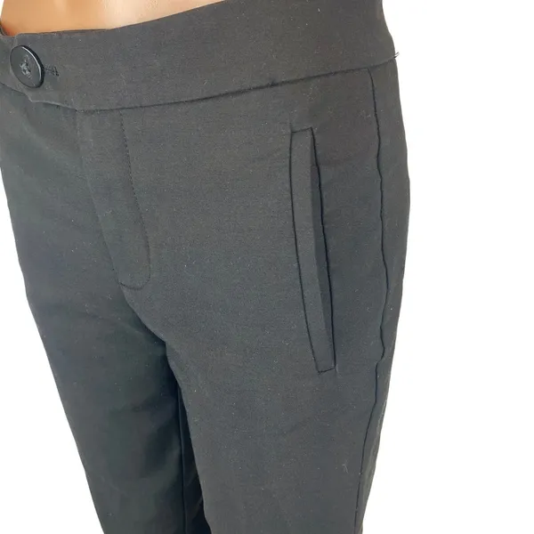 Mango Blue Career Mid Rise Ankle Stretch Straight Leg Pockets Trouser Pants Sz 2 - Image 5