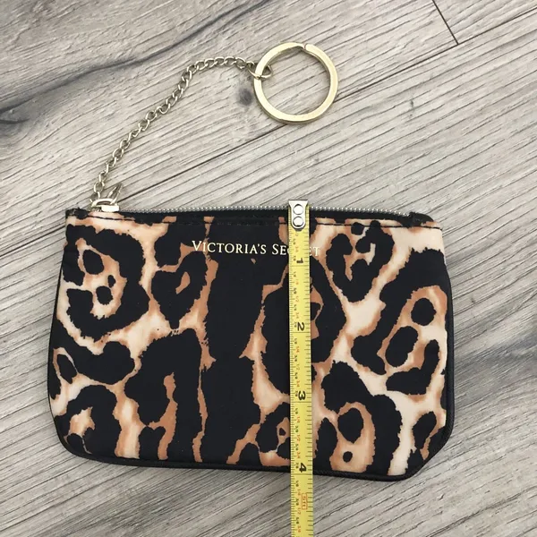 Victoria’s Secret Cheetah Leopard Animal Print Zipper Pouch Keychain Coin Purse - Image 3