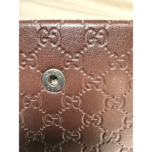 Gucci Dark Brown Guccissima Monogram Triangular Sunglasses Case Snap Closure - Image 9