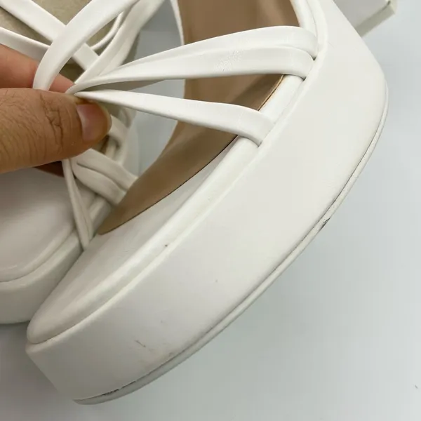 Steve Madden affection strappy white heel platform sandals women’s Size 11M - Image 9