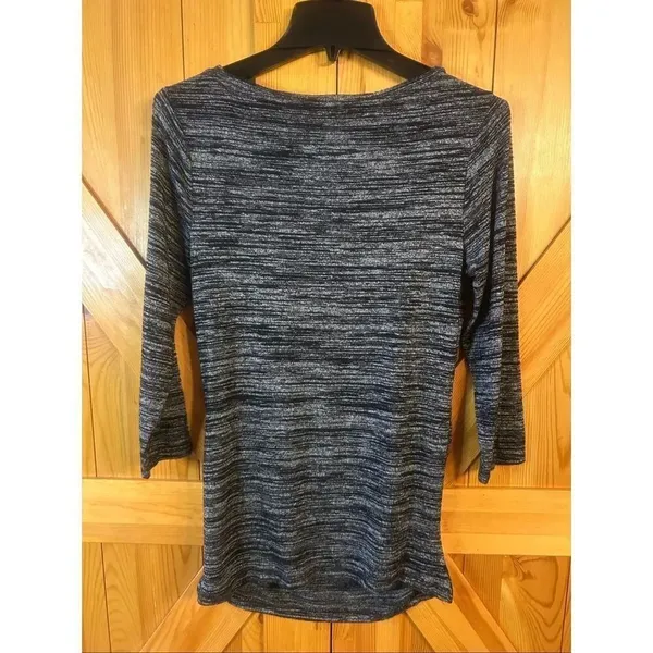 The Limited Women's 3/4 Sleeve Long Shirt Gray Black Size Small (5835) - Image 6