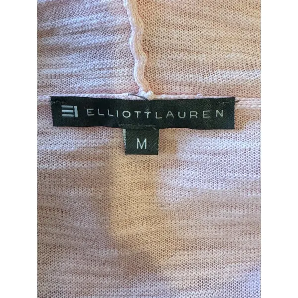 Elliott Lauren‎ Pink Cotton Blend V Neck Lightweight Hooded Sweater Size M - Image 7
