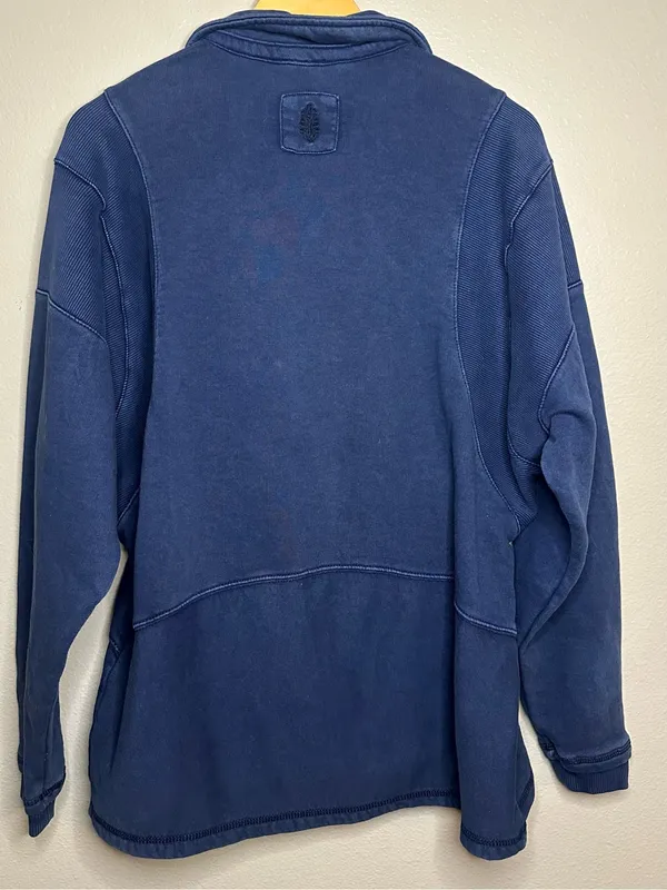 FP Movement Free People Work It Out Pullover Dark Blue Polo Oversized - Image 7