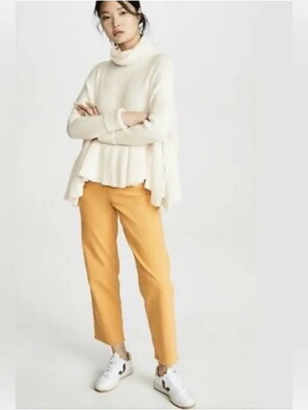 Free People Layer Cake Turtleneck Sweater Cream Size XS - Image 15
