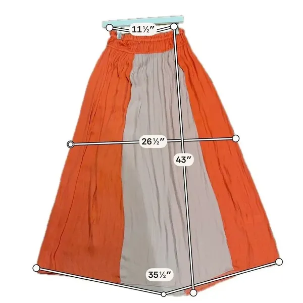Anthropologie Current Air colorblock smocked waist high rise maxi skirt sml - Image 6