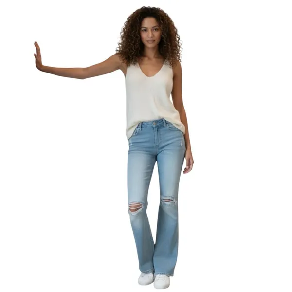 Aeropostale Flex Effects Callie Flare Distressed Jeans - Size 10 - Image 2