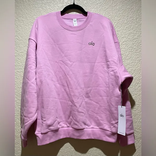 ALO Yoga NWT Accolade Crewneck Pullover Candy Heart Pink Size M SOLD OUT - Image 5