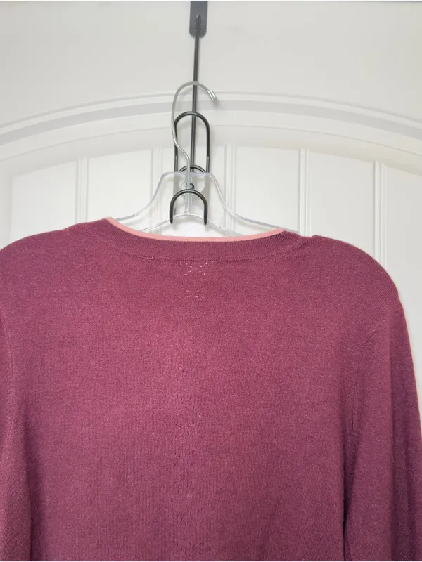 Scotch‎ Soda Amsterdam Medium Burgundy Pink Lined Preppy Cardigan Grandpacore - Image 5