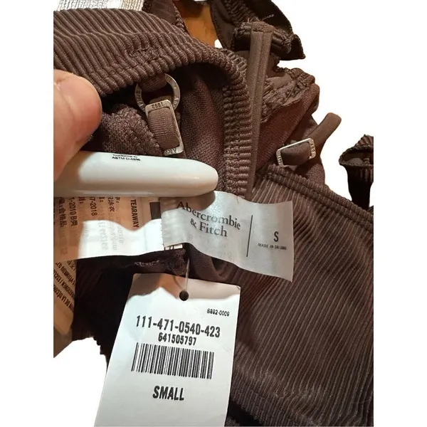 NWT Abercrombie & Fitch brown ruffle sleeve bralette sz Small‎ - Image 5