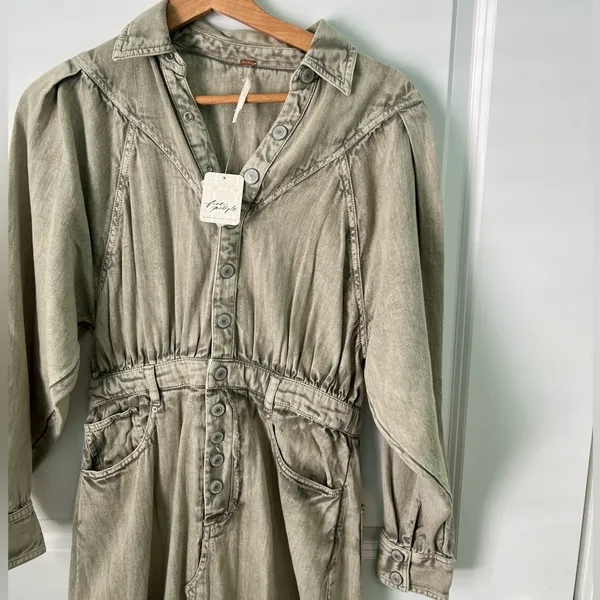 Free People Mad Love‎ Denim Midi Dress size Small BRAND NEW - Image 7