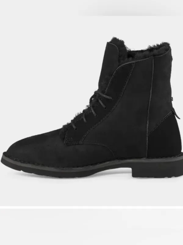 UGG Quincy Combat Boots Black Women’s Size 5 NIB Sheepskin Sold Out $170 Retail - Image 3