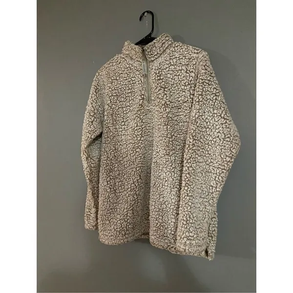 J. America Quarter Zip Pullover Sherpa Size Large - Image 3
