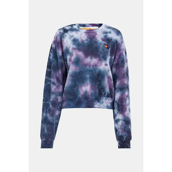 Aviator Nation Hand Dyed Tie Dye Sweatshirt Small Blue CrewNeck Relaxed Fit - Image 2