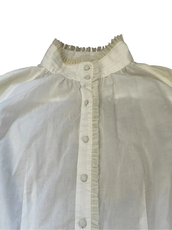 Lapis Victorian Blouse Lace Ruffle Trim Regency Feminine Romantic CottageCore - Image 6