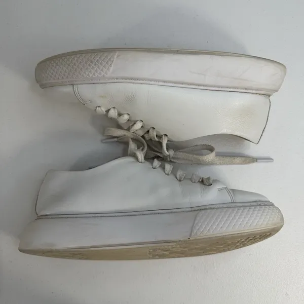 Jeffrey Campbell PLAY Size 9 Chunky Platform White Leather Sneakers Women Grunge - Image 2
