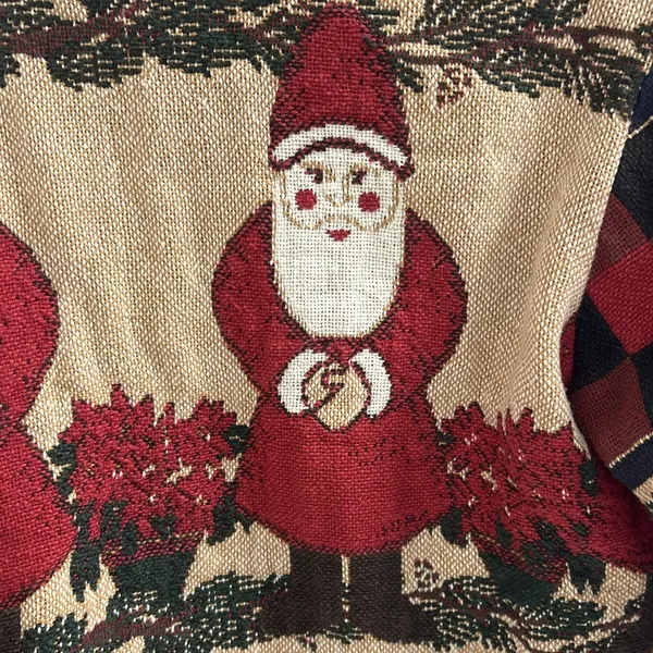 Unique Vintage Christmas Theme Thick Cotton Cardigan Made In Texas - Image 4