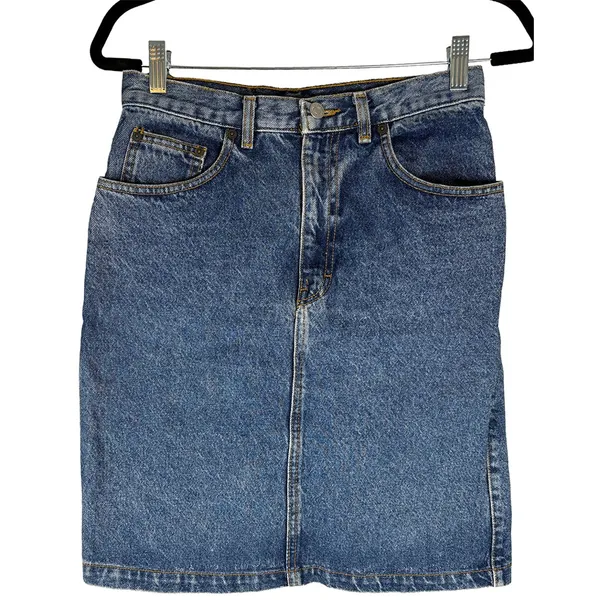 Vintage Calvin Klein 90s Denim Mini Skirt Made in USA - Image 2