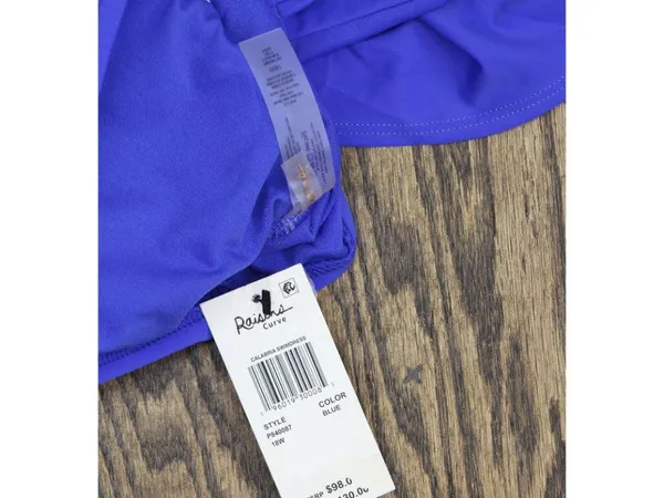 Raisins Trendy Calabria Swim Dress One Piece P840087 Blue 18W - Image 4