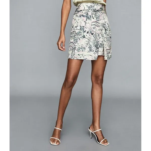 Reiss NWT Amy Skirt Size UK 14 / US 10‎ Multicolor Paisley Pleated Mini Pencil - Image 9