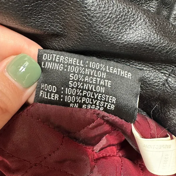 Wilsons‎ Leather Black Long Full-Zip Hooded Jacket Womens Size Large Cinch Waist - Image 8