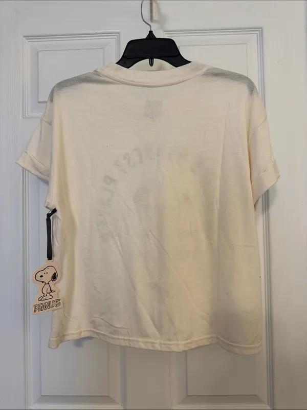 Peanuts Snoopy 'World's Okayest Player' Cotton Blend Cream Graphic Tee - Image 6