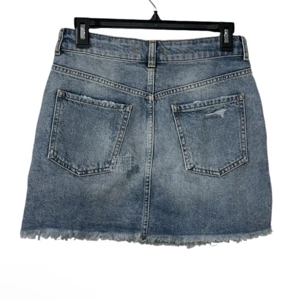Free People Mini Blue Denim Skirt(Size 4) - Image 4