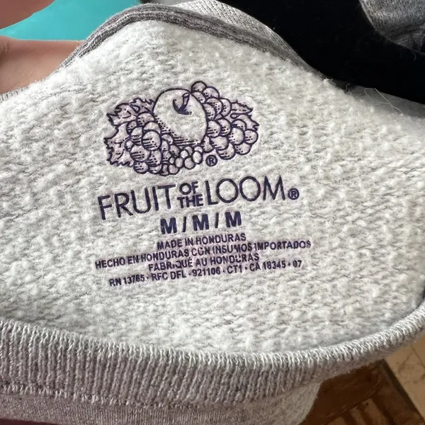 Fruit of the Loom Butterfly‎ Embroidered Sweatshirt Gray Crewneck Womens Medium - Image 4