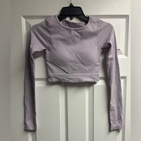 Lululemon Ebb To Street Long Sleep Crop Top Lavender Dew Size 2 - Image 2