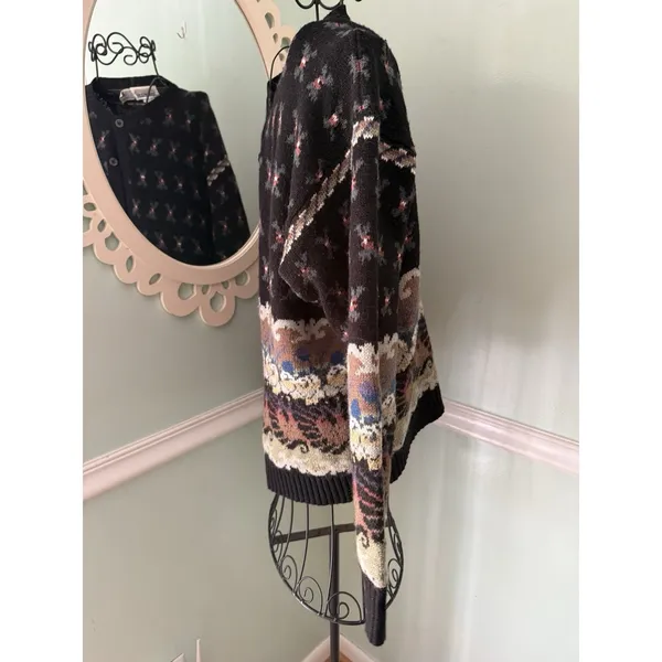 Vtg Fair Isle The Import‎ Workshop Wool Blend Button Cardigan Sweater Large - Image 3