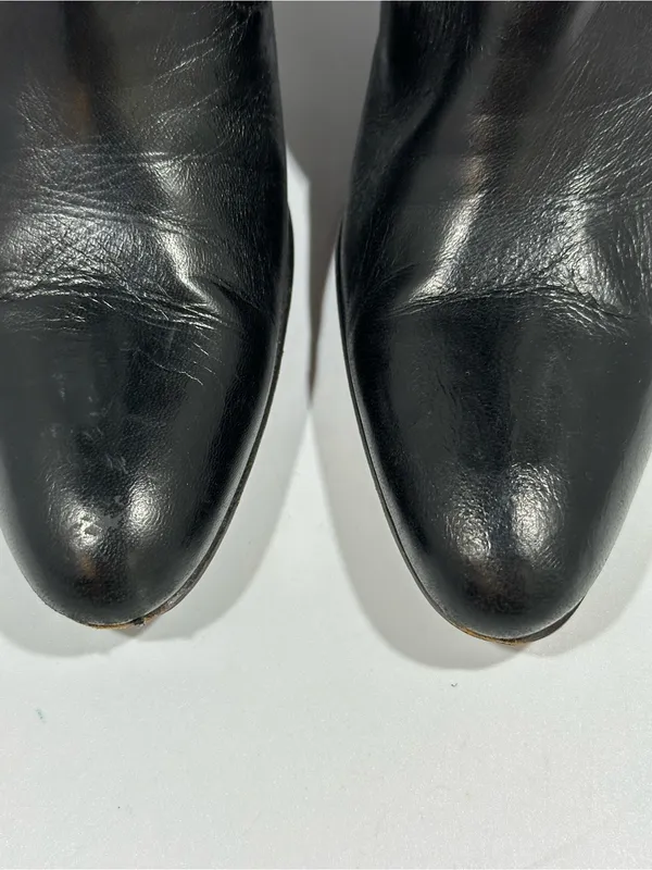Cole Haan Nydia Black Tall Stretch Nappa Leather Boots 7B Made in Italy Luxury - Image 6