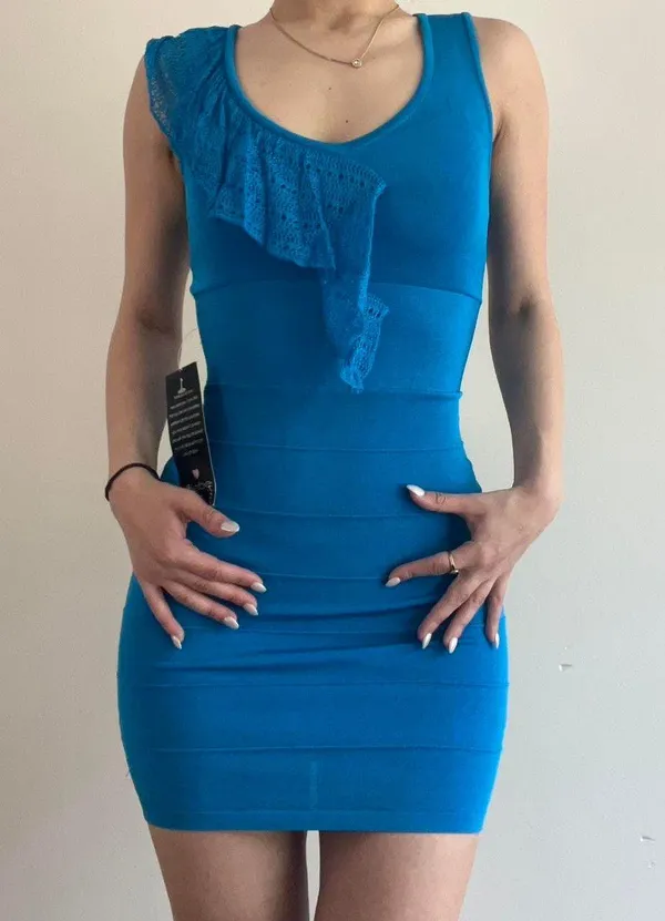 Bebe Y2k Glam Electric Blue Bodycon Dress NWT - Image 5