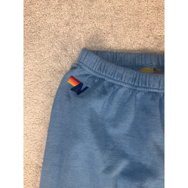 Aviator Nation Jogger Sweatpants Blue Smiley Face Women's Medium Happy ** - Image 4